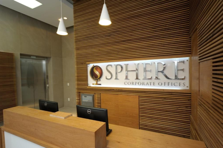 Imagem da recepção do Sphere Corporate Offices